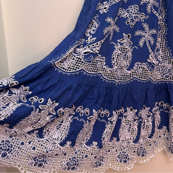 Farm Rio Blue Romantic Richelieu Maxi Dress - Picture 10 of 15